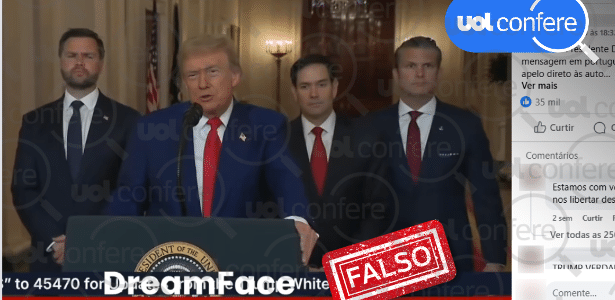 21.jul.2025 - Discurso de Trump sobre bombardeio ao Irã foi alterado por IA