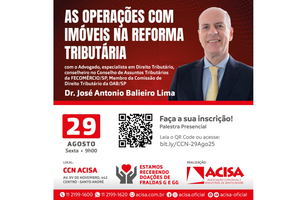 ACISA promove palestra sobre os impactos da reforma tributária no setor imobiliário