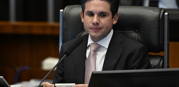 Hugo Motta, presidente da Câmara dos Deputados, em sessão plenária da Câmara