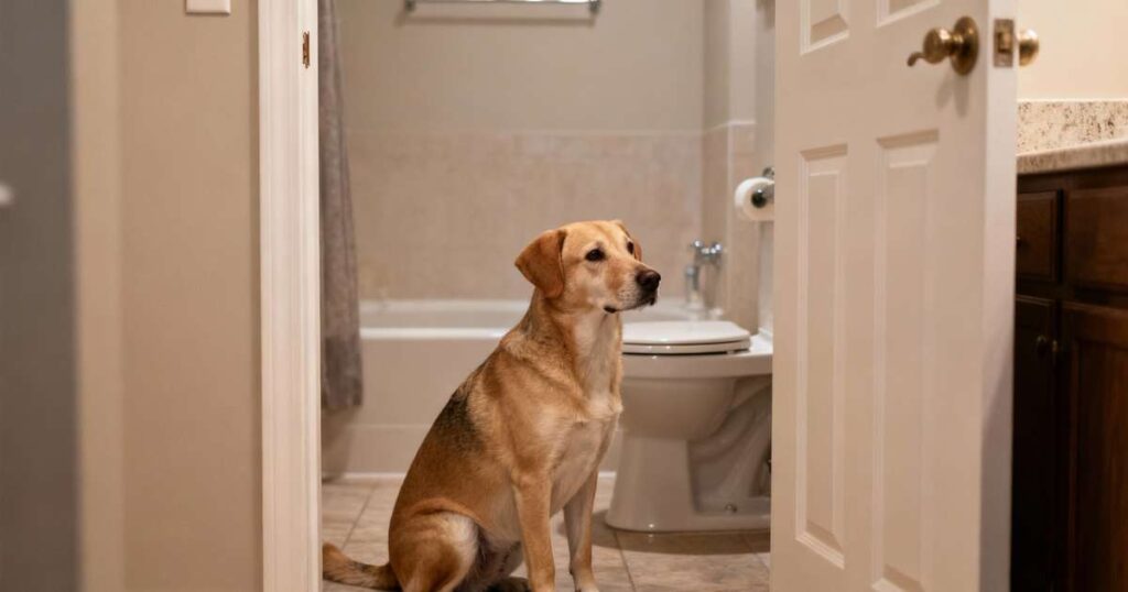 É por isso que seu cachorro te segue até no banheiro ele está te protegendo de um jeito hilário
