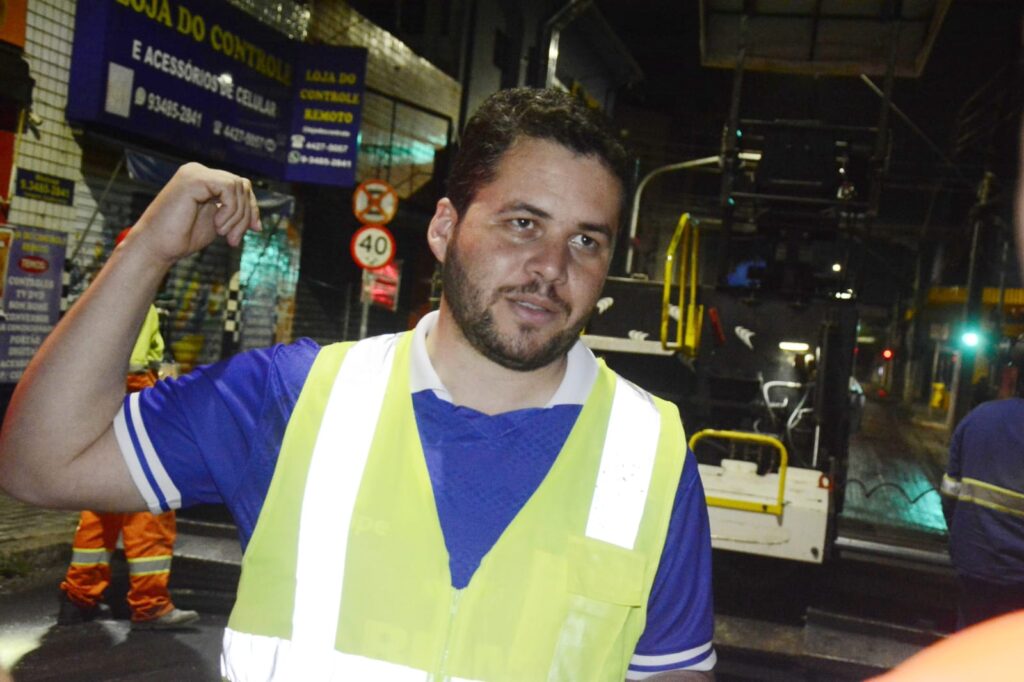 Santo André realiza obras noturnas de modernização na Rua Siqueira Campos