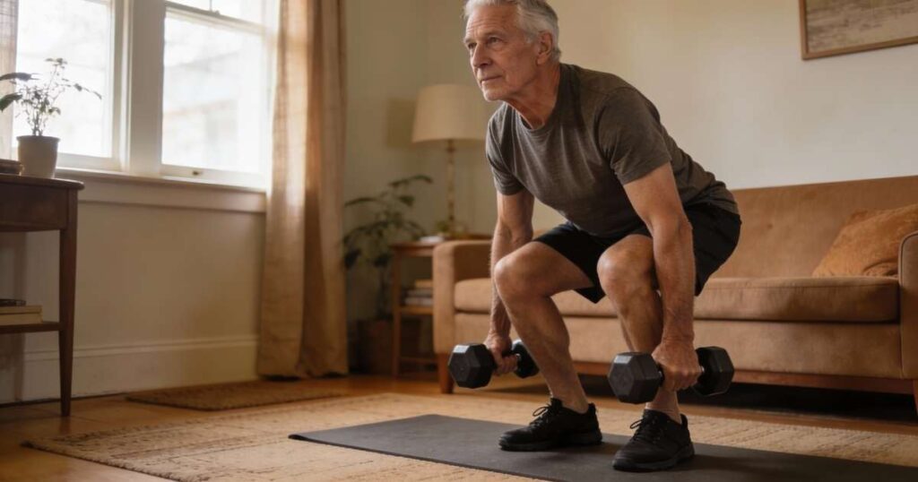 4 exercícios imperdíveis para reconstruir a massa muscular após os 50 anos sem ir à academia