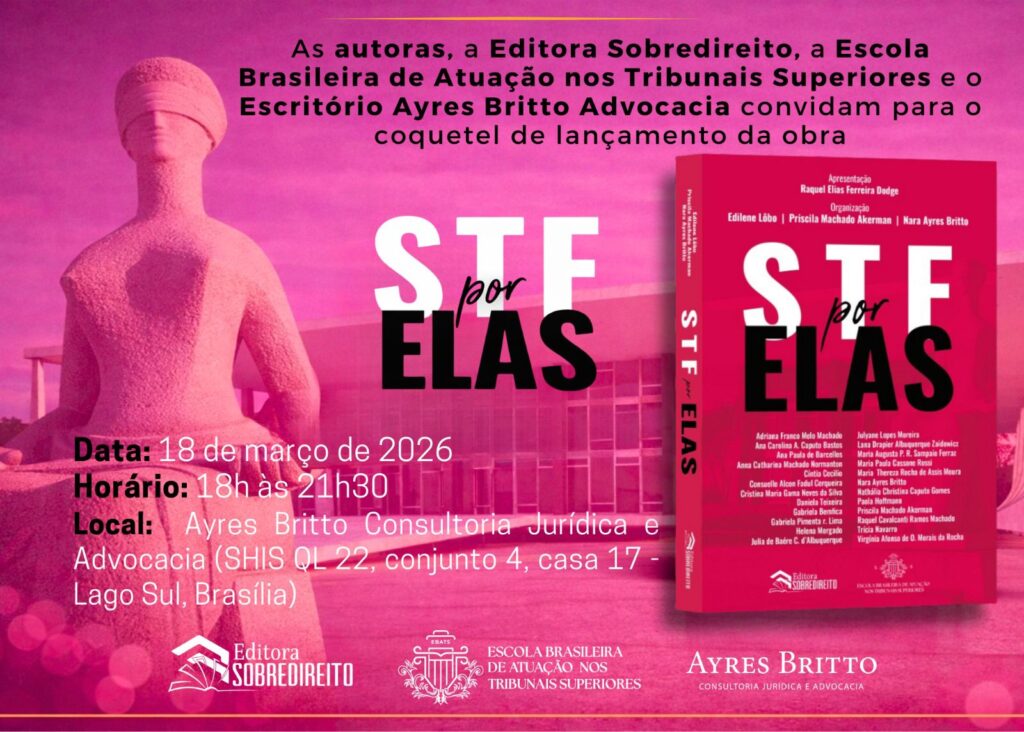 Livro STF por Elas será lançado no próximo dia 18, em Brasília