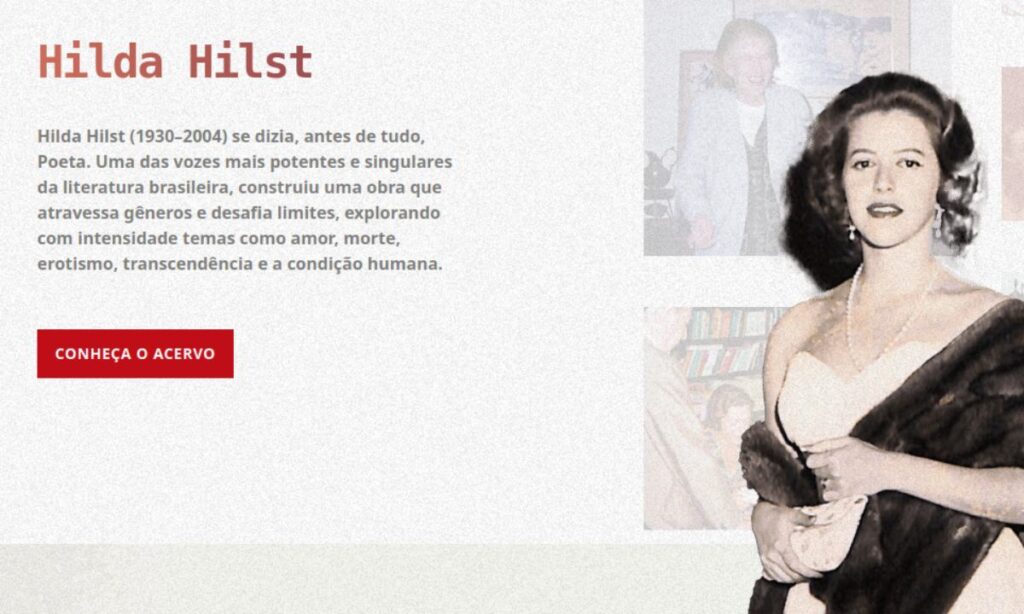 Instituto Hilda Hilst lança site com acervo pessoal da autora