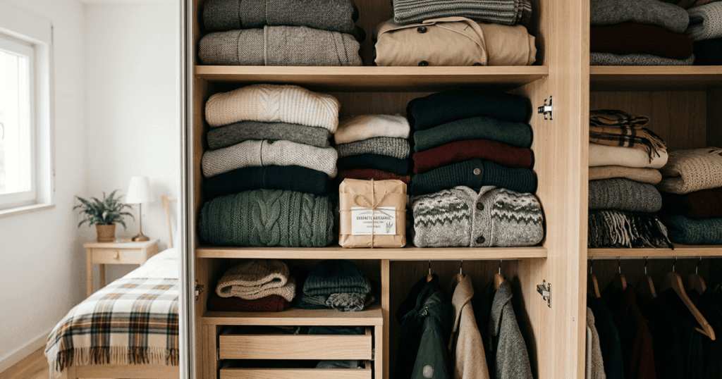 Nas casas das vovós o sabonete novo não ficava na pia mas sim dentro do guarda-roupa porque o aroma afasta a traça que fura a roupa de lã e deixa cheiro de guardado