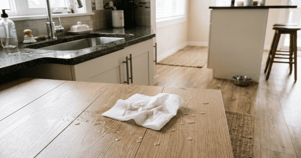 Coloquei papel toalha no piso da minha casa e o resultado foi surpreendente