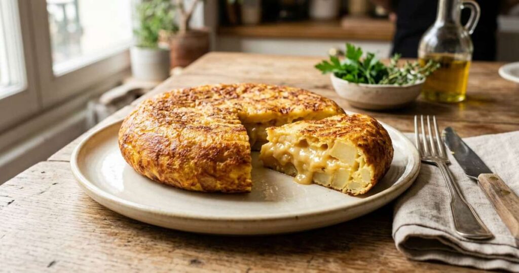 Para uma omelete cremosa de batata, não bata os ovos, misture-os com a batata e deixe descansar.