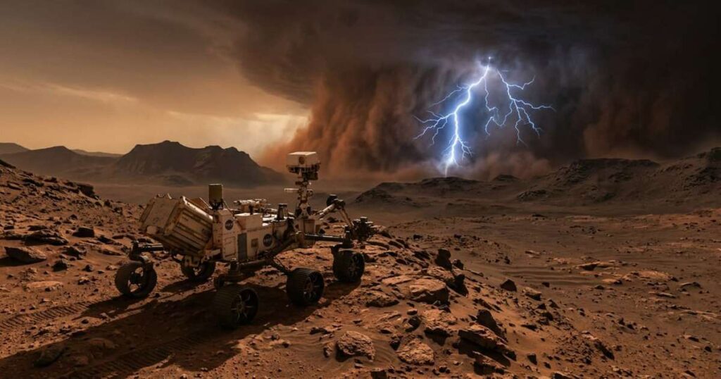 Relâmpagos foram detectados em Marte pela primeira vez, e o rover Perseverance capturou algo que parecia impossível