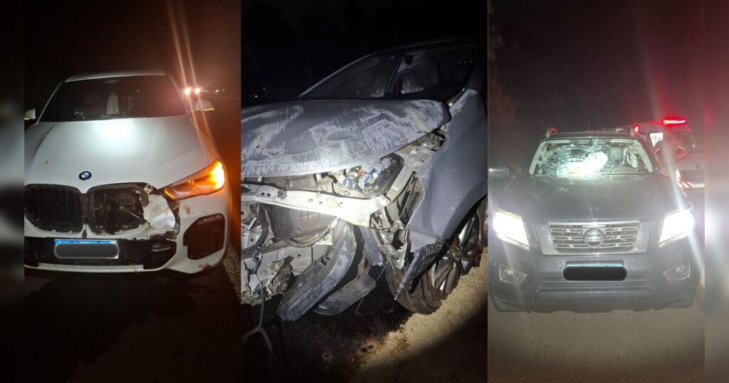 Acidente entre três veículos deixa motorista ferido na PR-986 em Rolândia
