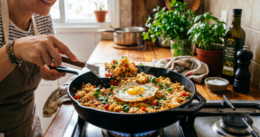 O arroz crocante na frigideira que vira vício de quem prova