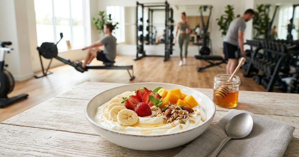 Três frutas que podem acompanhar o iogurte grego para ganhar massa muscular