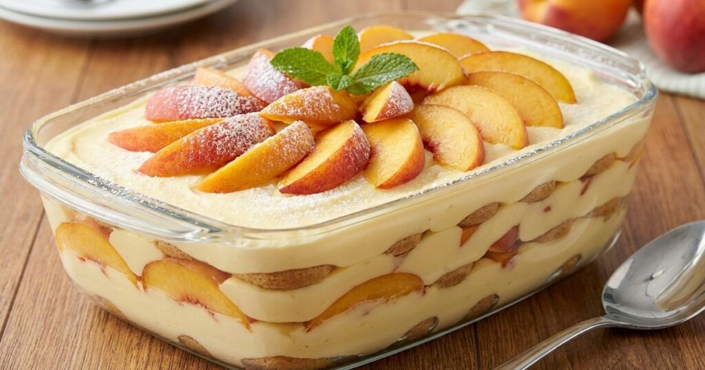 Como preparar uma charlotte de pêssego com 1 lata de pêssegos em calda e 5 ingredientes