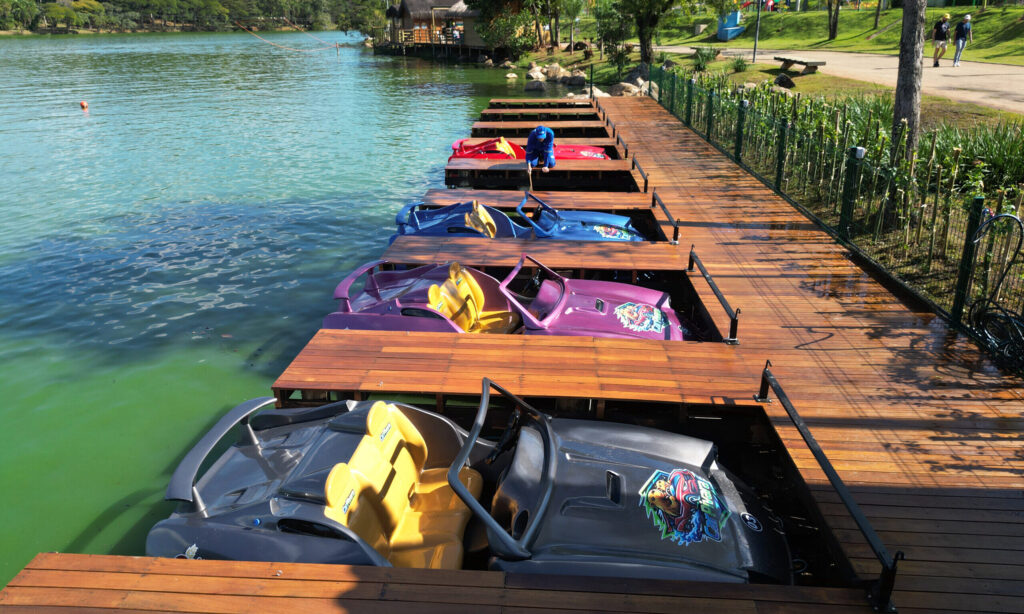 Lagoa do Taquaral ganha carrinhos flutuantes; nova atração do parque campineiro foi batizada de “CarPivara”
