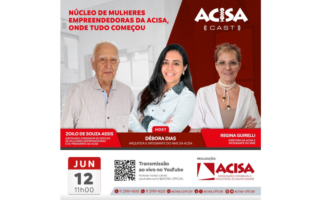 Podcast da ACISA resgata trajetória do Núcleo de Mulheres Empreendedoras