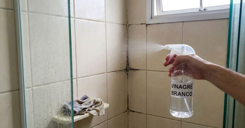 O mofo será removido do selante de silicone se este for pulverizado com um utensílio de cozinha