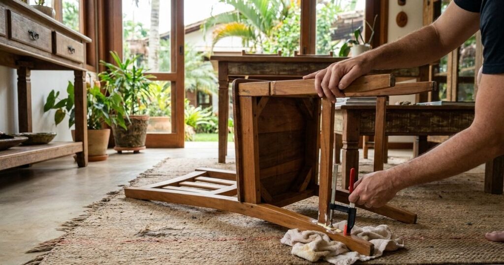 uma maneira simples de eliminar a folga sem precisar de marceneiro e sem danificar a madeira