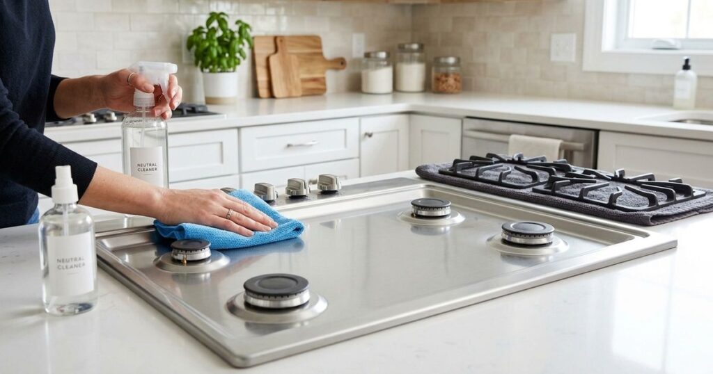 um método simples que pode ser feito em casa e promete resultados dignos de hotel, com inox mais brilhante, bocas mais claras e cozinha bem cuidada