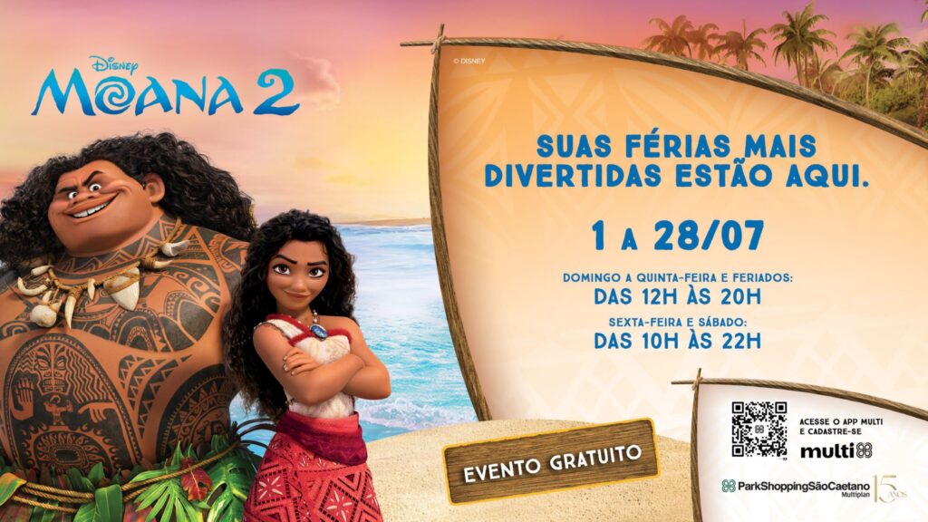 O ParkShopping São Caetano embarca em uma nova aventura com Moana nas férias de julho
