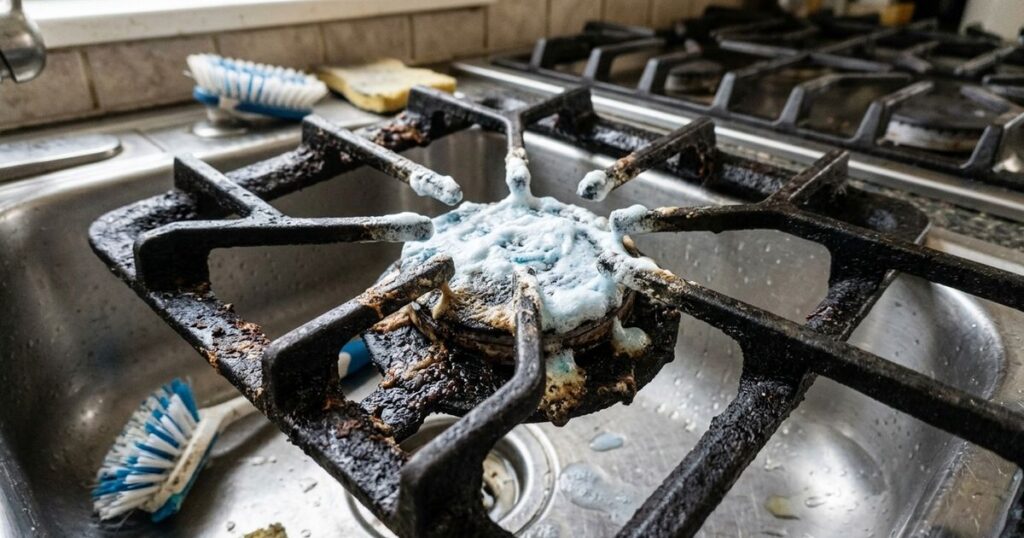 A gordura grudou na grade do fogão? Este ingrediente pode ajudar a amolecer a sujeira