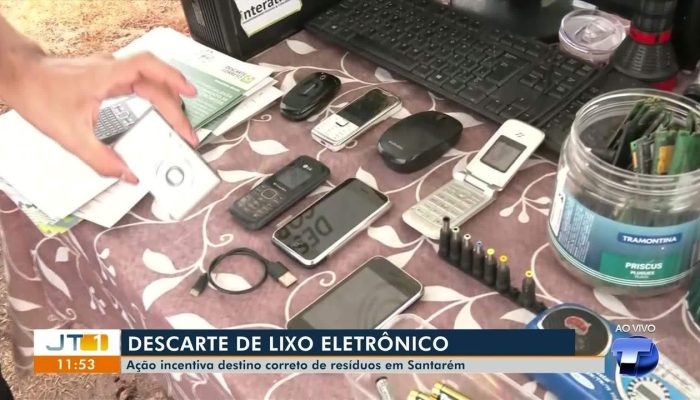 1 de 1Lixo eletrônico coletado logo no início da ação do Dia Mundial do Lixo Eletrônico, em Santarém — Foto: Dani Gambôa / Tv Tapajós
