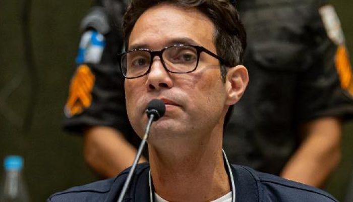 13.jun.2022 - O ex-vereador Dr. Jairinho em interrogatório no Tribunal de Justiça do RJ