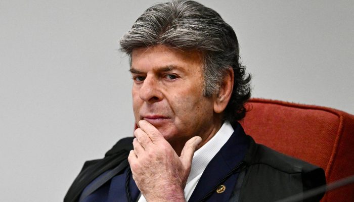 O ministro Luiz Fux, do STF (Supremo Tribunal Federal), em sessão de interrogatório dos réus do núcleo central da trama golpista de 2022, na Sala da Primeira Turma da corte
             -       
        Evaristo Sá - 10.jun.2025/AFP