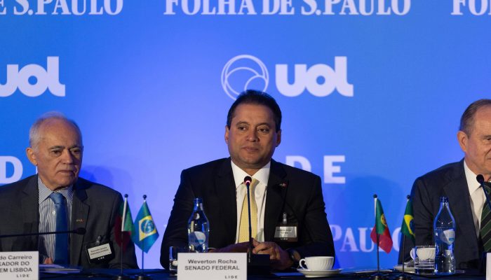 Senador Weverton Rocha durante o evento em Lisboa
             -       
        Kym Willer/Lide