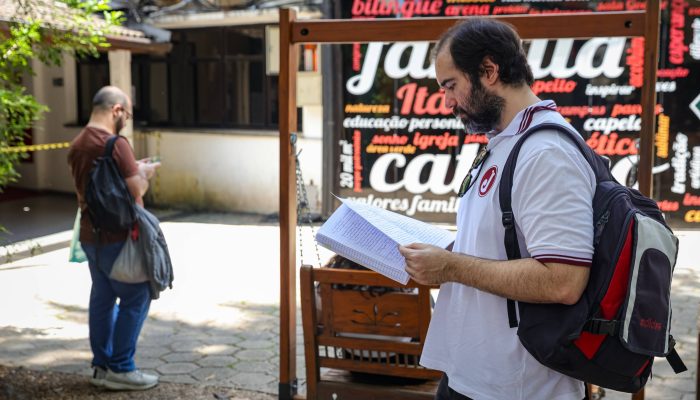Candidatos do CNU (Concuso Nacional Unificado) no Centro Universitário Unítalo para a segunda fase da seleção
             -       
        Allison Sales - 7.12.2025/Folhapress