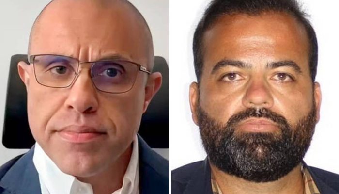 Da esquerda para direita, empresários Mohamad Hussein Mourad, apelidado de Primo, e Roberto Augusto Leme da Silva, o Beto Louco. 
             -       
        - Reprodução/TV Globo e Polícia Civil de SP