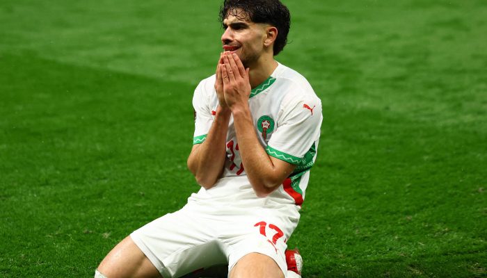 Ezzalzouli, atacante do Marrocos, está fora do duelo contra o Brasil pela Copa do Mundo
             -       
        Siphiwe Sibeko/Reuters