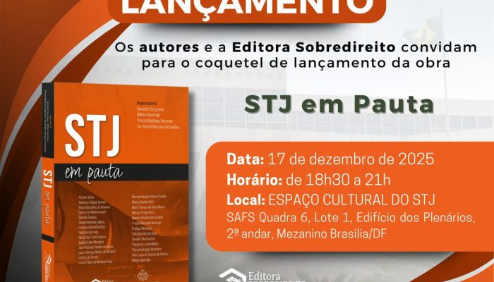 Livro “STJ em Pauta” será lançado no próximo dia 17 em Brasília 