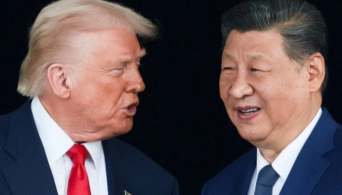 1 de 1Trump e Xi Jinping se encontram em Busan, na Coreia do Sul, nesta quinta-feira (30). — Foto: Reuters/Evelyn Hockstein