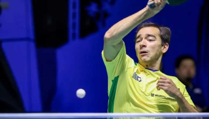 Calderano supera alemão na estreia de simples do WTT Star de Foz do Iguaçu e vai às oitavas - 01/08/2025