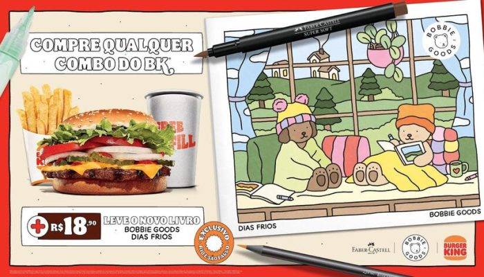 Burger King® lança combo com livro da Bobbie Goods e parceria com Faber-Castell; saiba tudo!