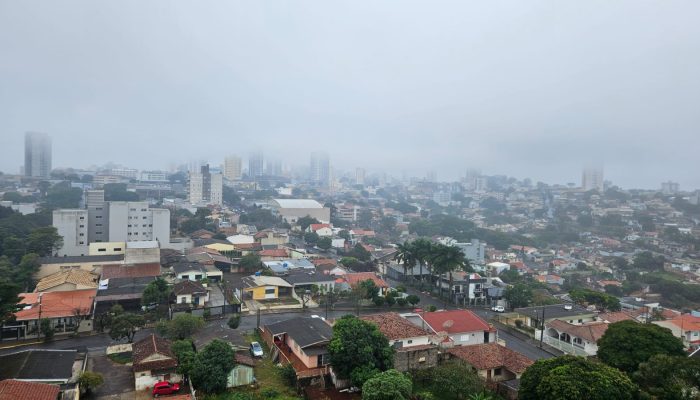 Tempo chuvoso marca esta segunda (13) em Apucarana, aponta Simepar