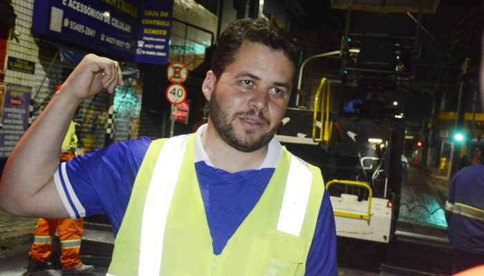 Santo André realiza obras noturnas de modernização na Rua Siqueira Campos