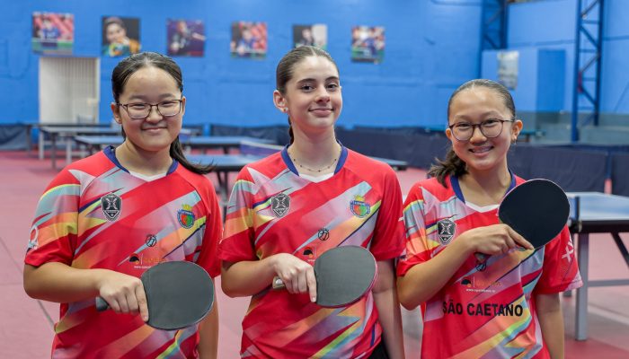Tênis de mesa de São Caetano segue evoluindo e tem três garotas convocadas para a Seleção Brasileira Sub-15
