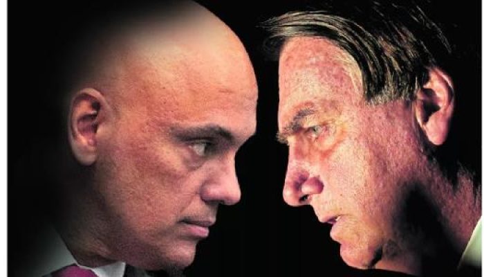 Alexandre de Moraes e Jair Bolsonaro frente a frente