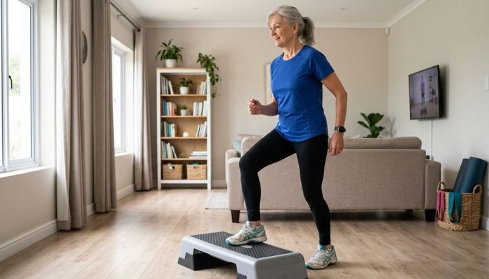 o melhor exercício para pessoas com mais de 65 anos pode ser feito em casa
