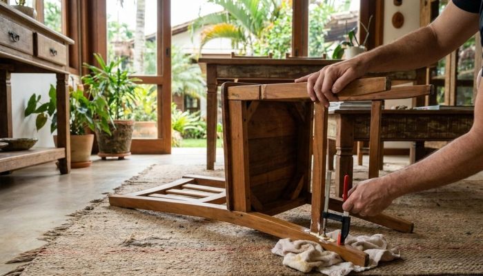 uma maneira simples de eliminar a folga sem precisar de marceneiro e sem danificar a madeira