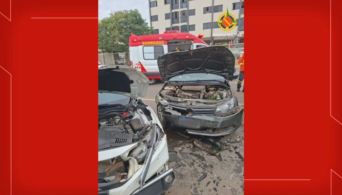 1 de 1Homem invade faixa contrária e bate em dois carros no DF — Foto: PMDF/Reprodução