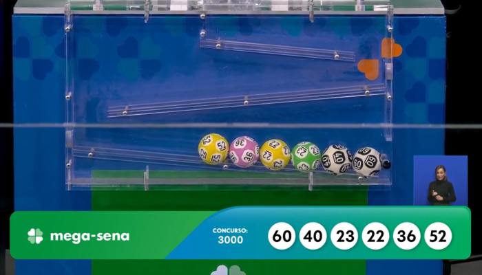 1 de 1Resultado do concurso 3.000 da Mega-Sena neste sábado (25) — Foto: Divulgação/Caixa