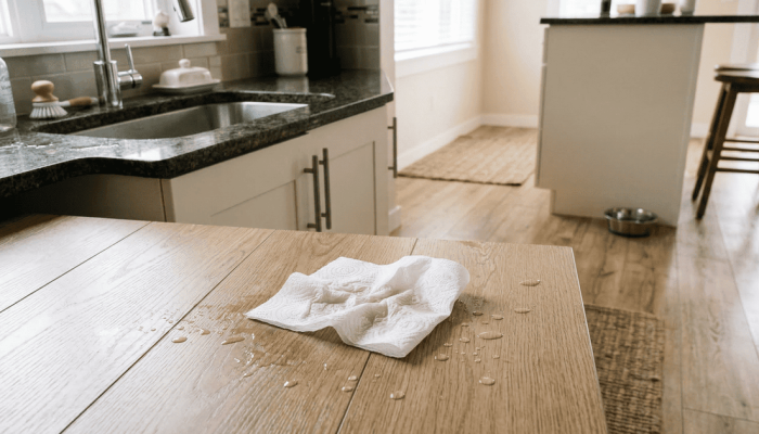 Coloquei papel toalha no piso da minha casa e o resultado foi surpreendente