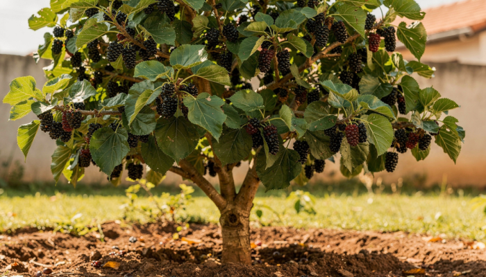O arbusto mágico que dá frutinhas escuras com sabor de geleia caseira