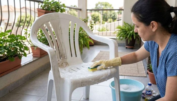 O truque caseiro para limpar cadeiras de plástico e deixá-las brilhando