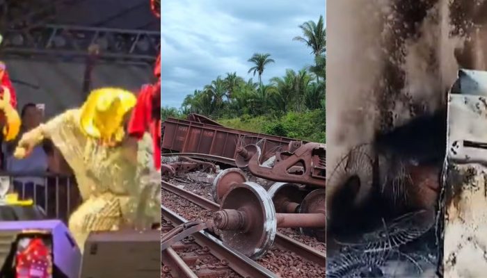 1 de 5Trem de minério descarrila no MA e Vale suspende trem de passageiros na Estrada de Ferro Carajás — Foto: Reprodução/TV Mirante