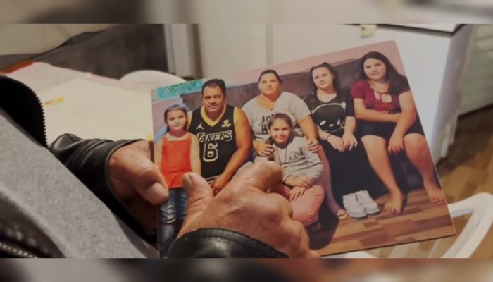 1 de 1Pai mostra filha que se acidentou em escola de Ipumirim, SC — Foto: Reprodução/NSC TV