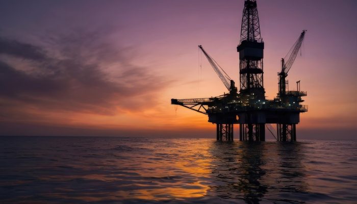 plataforma de petróleo em alto mar